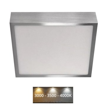 LED Stropna svetilka NEXXO LED/21W/230 3000/3500/4000K 22,5x22,5 cm mat krom