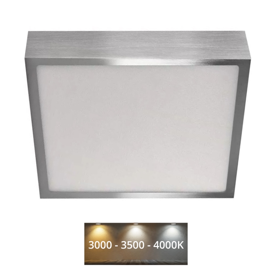 LED Stropna svetilka NEXXO LED/21W/230 3000/3500/4000K 22,5x22,5 cm mat krom