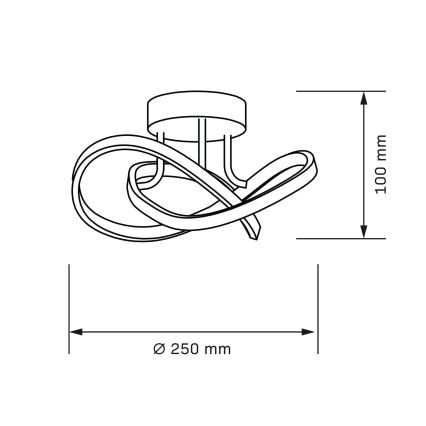 LED stropna svetilka OSKAR LED/15W/230V, premer 25 cm, črna