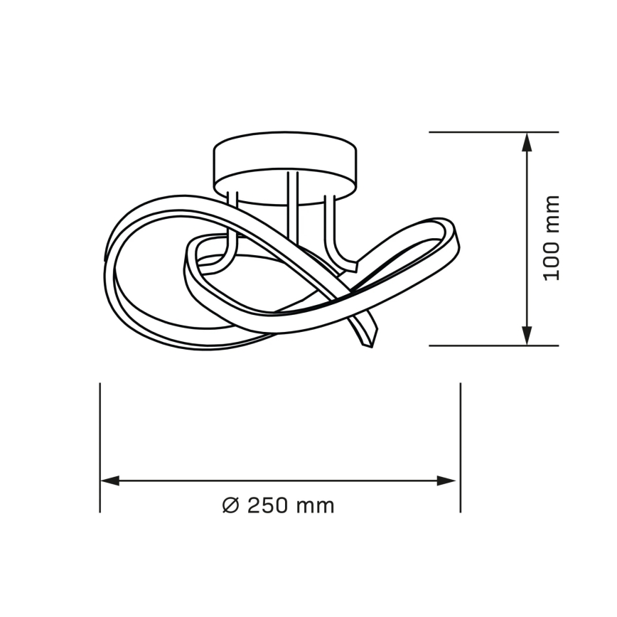 LED stropna svetilka OSKAR LED/15W/230V, premer 25 cm, črna