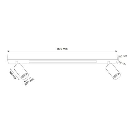 LED Stropna svetilka PARIZ LED/24W/230V + 2xGU10/10W črna