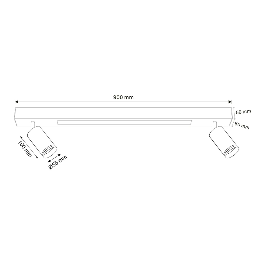 LED Stropna svetilka PARIZ LED/24W/230V + 2xGU10/10W črna