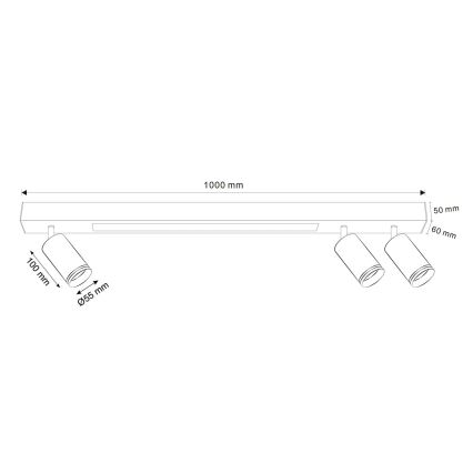 LED Stropna svetilka PARIZ LED/24W/230V + 3xGU10/10W črna