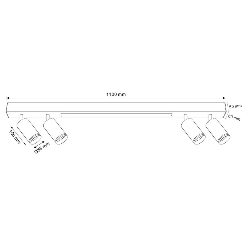 LED Stropna svetilka PARIZ LED/24W/230V + 4xGU10/10W črna