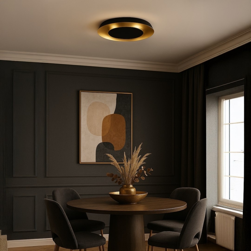 LED stropna svetilka PIATTINO LED/30W/230V 3000/4000/6000K premer 40 cm črna/zlata