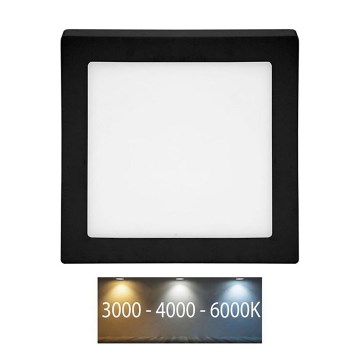 LED Stropna svetilka RAFA LED/18W/230V 3000/4000/6000K 22x22 cm črna