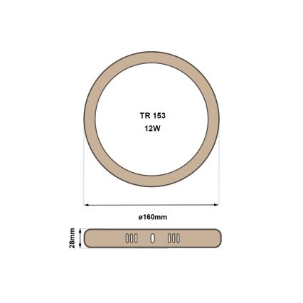 LED Stropna svetilka RING LED/12W/230V 4200K pr. 16 cm rjava