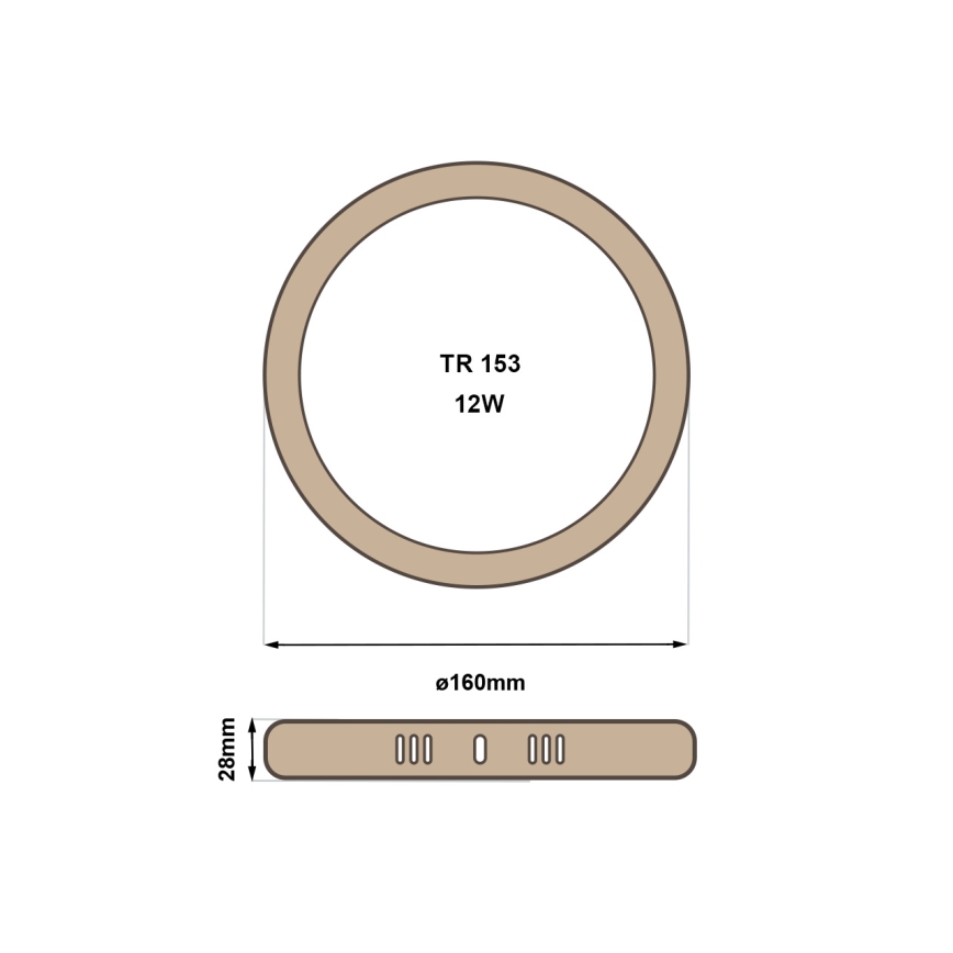 LED Stropna svetilka RING LED/12W/230V 4200K pr. 16 cm rjava