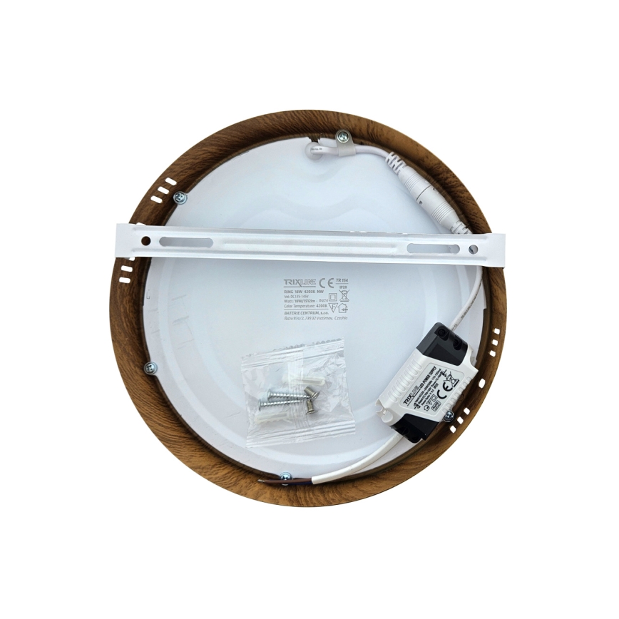 LED Stropna svetilka RING LED/18W/230V 4200K pr. 21 cm rjava