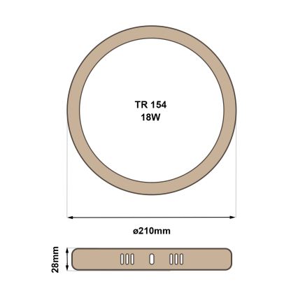 LED Stropna svetilka RING LED/18W/230V 4200K pr. 21 cm rjava
