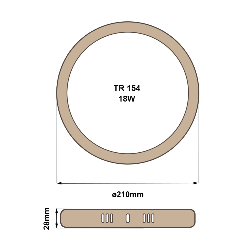 LED Stropna svetilka RING LED/18W/230V 4200K pr. 21 cm rjava