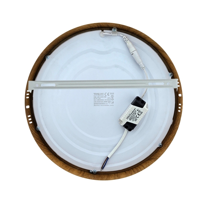 LED Stropna svetilka RING LED/24W/230V 4200K pr. 28,5 cm rjava
