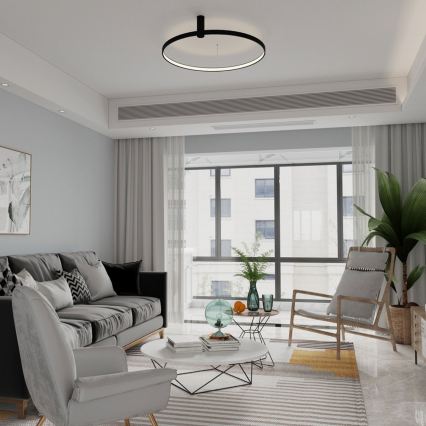 LED stropna svetilka RING S LED/34W/230V 3000/4000/6000K premer 60 cm črna