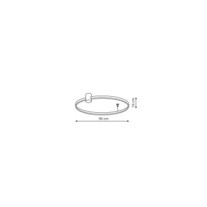 LED stropna svetilka RING S LED/50W/230V 3000/4000/6000K premer 90 cm črna