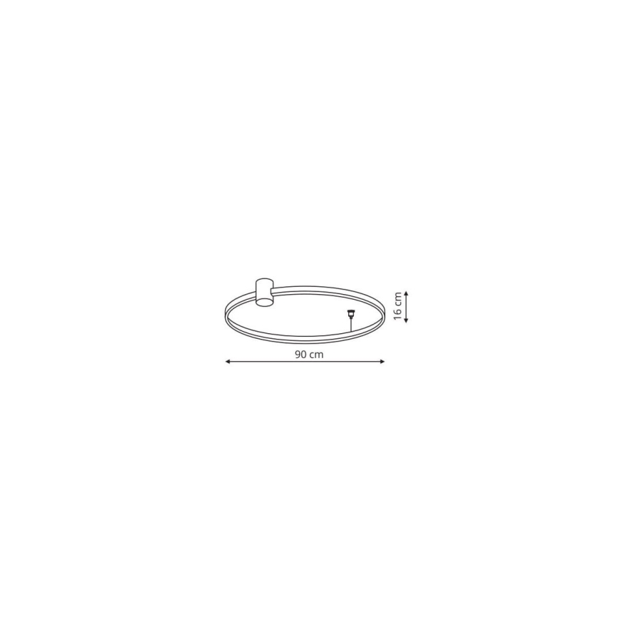 LED stropna svetilka RING S LED/50W/230V 3000/4000/6000K premer 90 cm črna