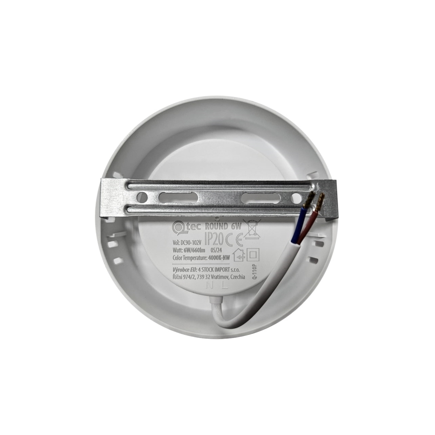 LED Stropna svetilka ROUND LED/6W/230V 4000K pr. 12,1 cm bela