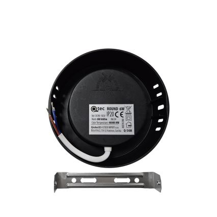 LED Stropna svetilka ROUND LED/6W/230V 4000K pr. 12,1 cm črna