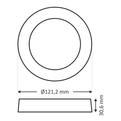 LED Stropna svetilka ROUND LED/6W/230V 4000K pr. 12,1 cm črna