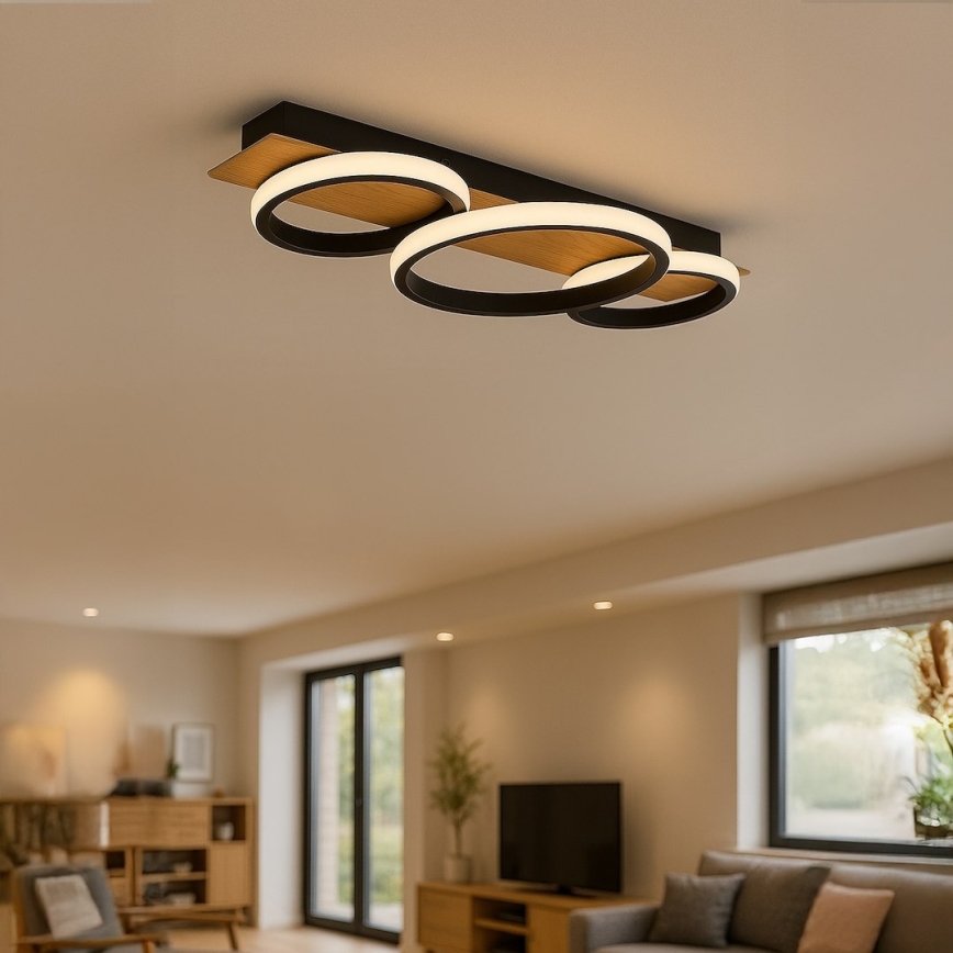 LED Stropna svetilka ROWENA LED/18W/230V črna/rjava