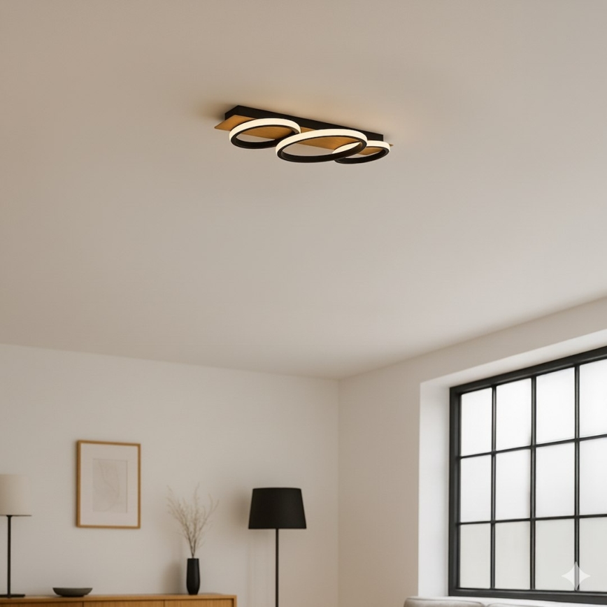 LED Stropna svetilka ROWENA LED/18W/230V črna/rjava