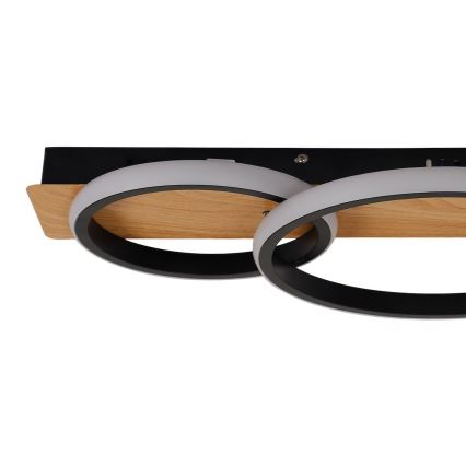 LED Stropna svetilka ROWENA LED/18W/230V črna/rjava