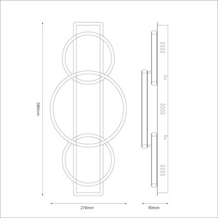 LED Stropna svetilka ROWENA LED/18W/230V črna/rjava