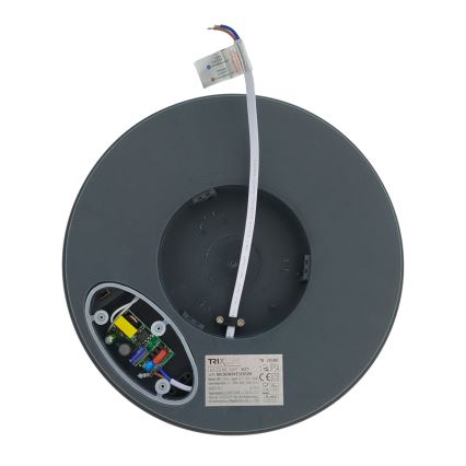 LED kopalniška stropna svetilka s senzorjem gibanja LED/20W/230V 3000/4000/6500K premer 23 cm IP54 antracitna