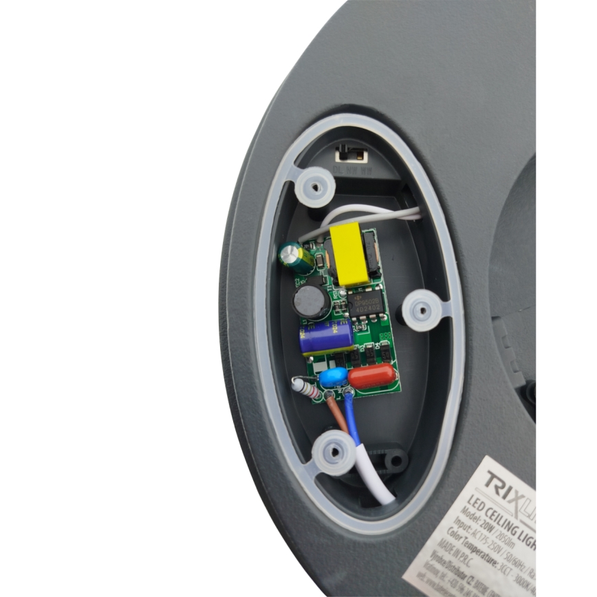 LED kopalniška stropna svetilka s senzorjem gibanja LED/20W/230V 3000/4000/6500K premer 23 cm IP54 antracitna