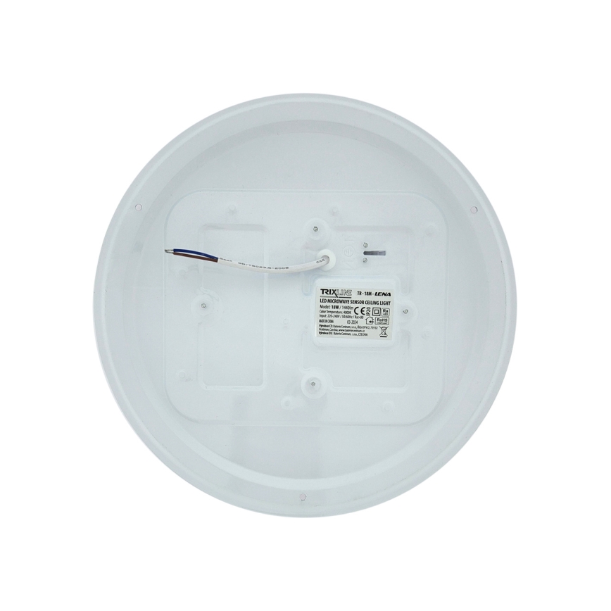 LED stropna svetilka s senzorjem gibanja LENA LED/18W/230V, premer 32,5 cm, bela