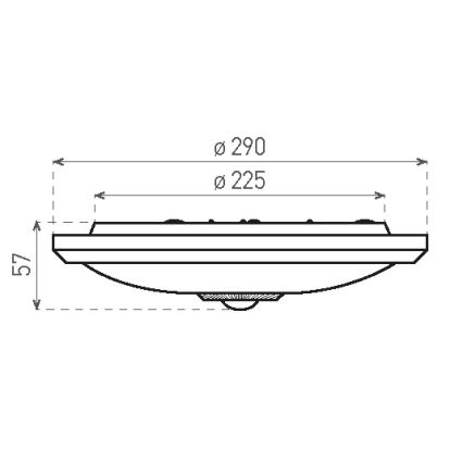 LED stropna svetilka s senzorjem gibanja in senzorjem mraka ter z nujnim modulom MANA LED/16W/230V 1500 mAh, premer 29 cm, bela