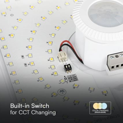 LED Stropna svetilka s senzorjem SAMSUNG CHIP LED/12W/230V 3000/4000/6000K bela