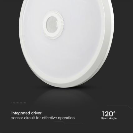 LED Stropna svetilka s senzorjem SAMSUNG CHIP LED/12W/230V 3000/4000/6000K pr. 29 cm bela
