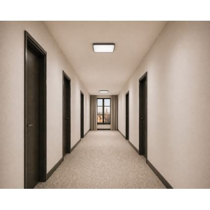 LED stropna svetilka s senzorjem gibanja in mraka WILTON LED/24W/230V 4000K 33x33 cm antracit