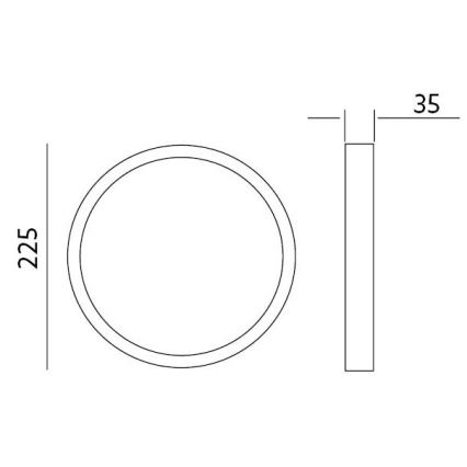 LED Stropna svetilka SIGARO CIRCLE LED/24W/230V 4000K IP40