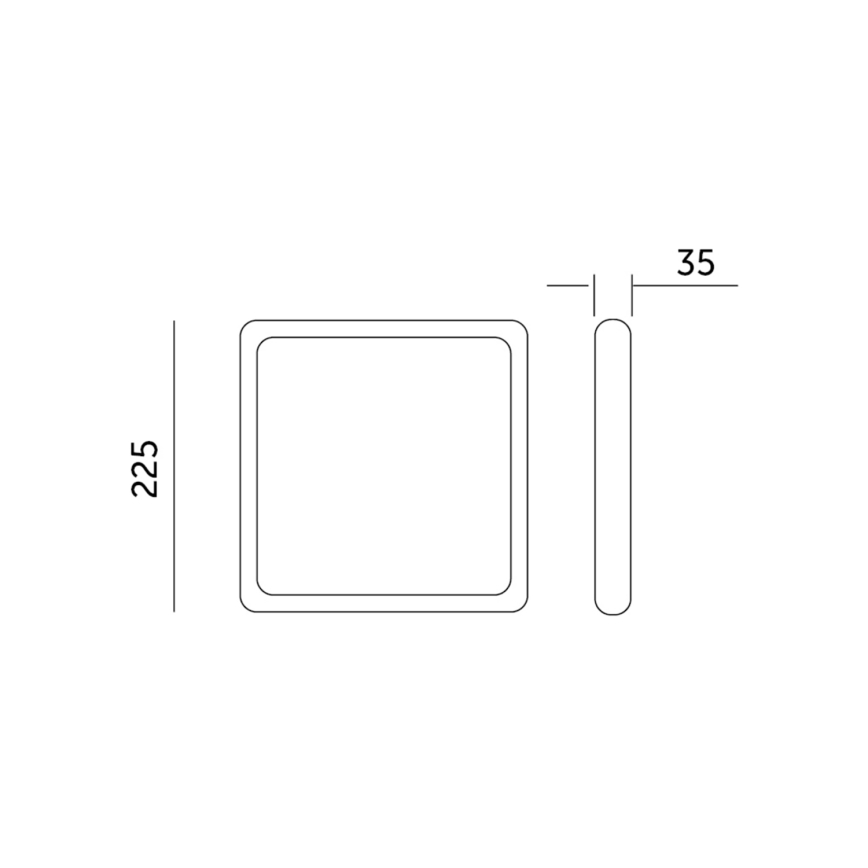 LED Stropna svetilka SIGARO SQUARE LED/18W/230V 4000K IP40