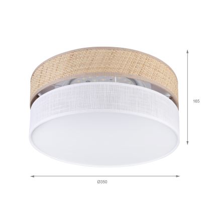 LED stropna svetilka SIRJA BOHO LED/20W/230V 4000K premer 35 cm bežna/bela