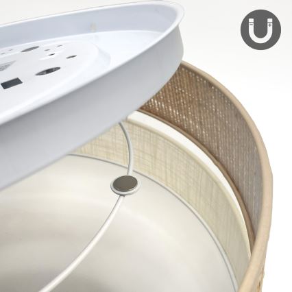 LED stropna svetilka SIRJA BOHO LED/20W/230V 4000K premer 35 cm bežna/kremna