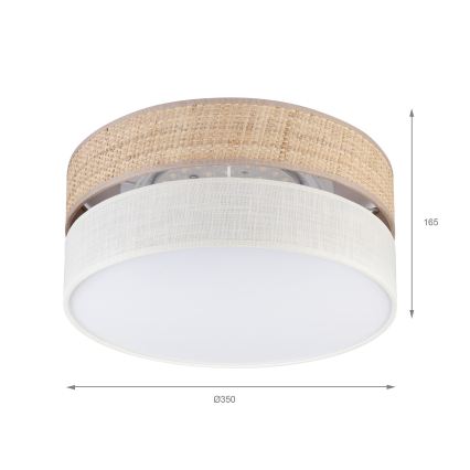 LED stropna svetilka SIRJA BOHO LED/20W/230V 4000K premer 35 cm bežna/kremna
