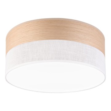 LED Stropna svetilka SIRJA WOOD LED/20W/230V pr. 35 cm bela/hrast