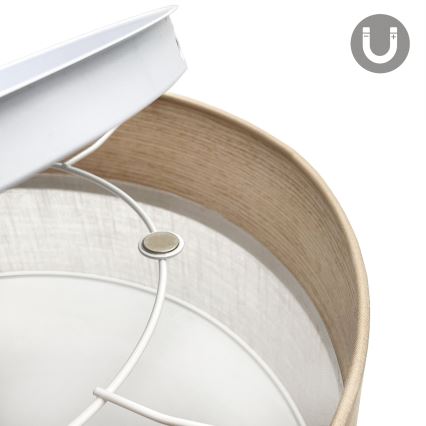 LED Stropna svetilka SIRJA WOOD LED/20W/230V pr. 35 cm bela/hrast