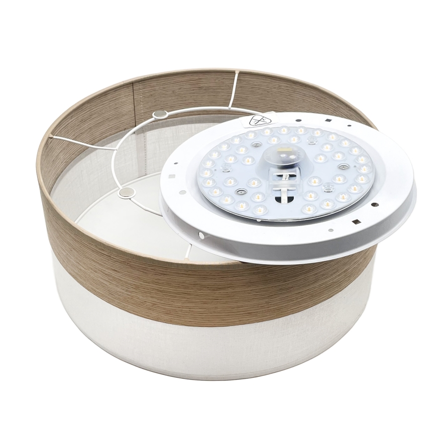 LED Stropna svetilka SIRJA WOOD LED/20W/230V pr. 35 cm bela/hrast