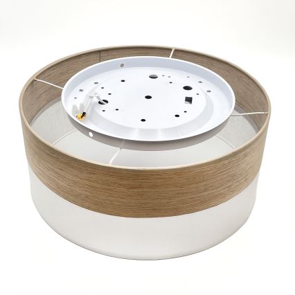 LED Stropna svetilka SIRJA WOOD LED/20W/230V pr. 35 cm bela/hrast