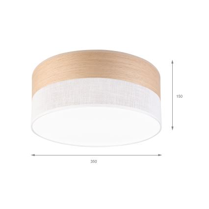LED Stropna svetilka SIRJA WOOD LED/20W/230V pr. 35 cm bela/hrast
