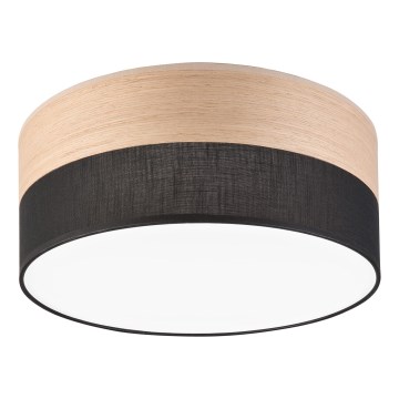 LED Stropna svetilka SIRJA WOOD LED/20W/230V pr. 35 cm črna/hrast