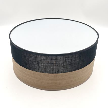 LED Stropna svetilka SIRJA WOOD LED/20W/230V pr. 35 cm črna/hrast
