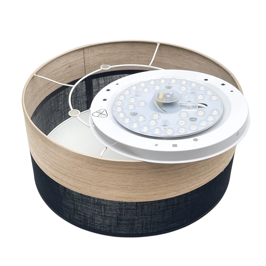 LED Stropna svetilka SIRJA WOOD LED/20W/230V pr. 35 cm črna/hrast