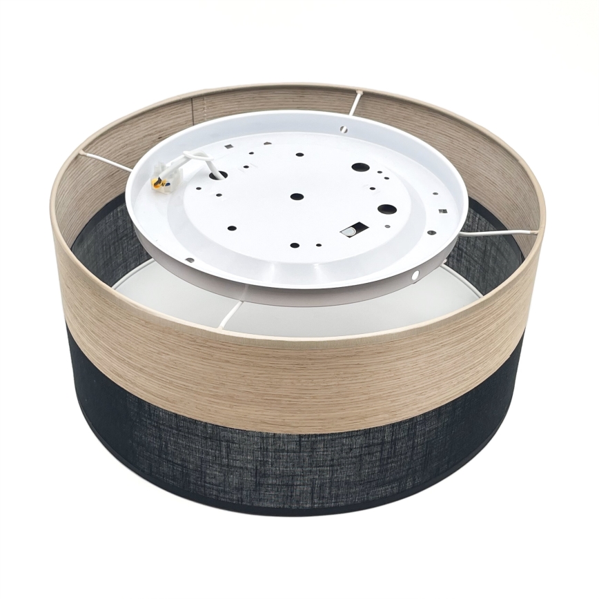 LED Stropna svetilka SIRJA WOOD LED/20W/230V pr. 35 cm črna/hrast