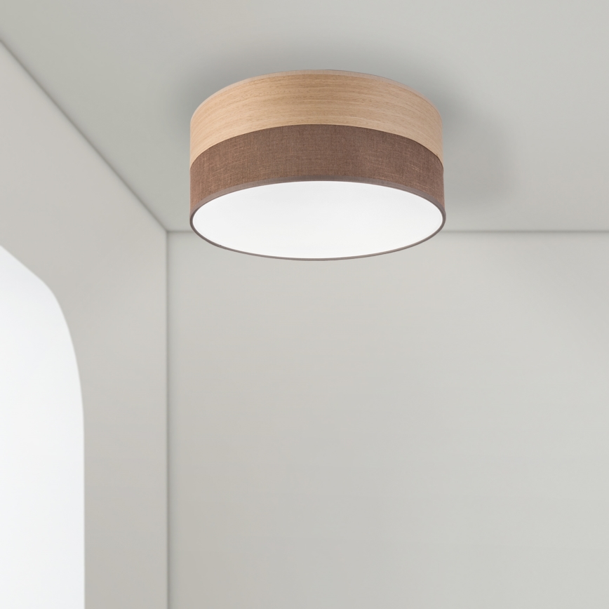 LED Stropna svetilka SIRJA WOOD LED/20W/230V pr. 35 cm rjava/hrast