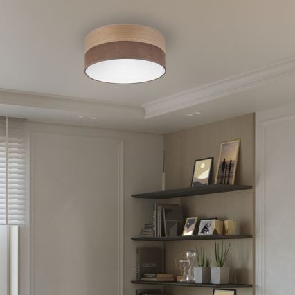 LED Stropna svetilka SIRJA WOOD LED/20W/230V pr. 35 cm rjava/hrast