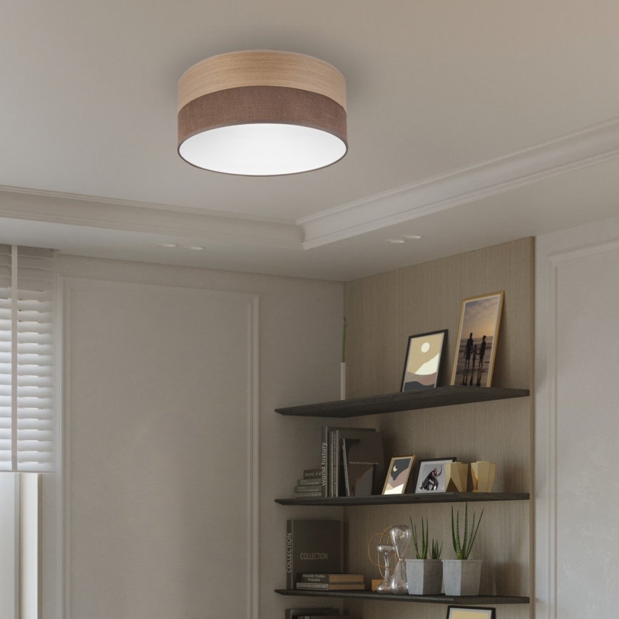 LED Stropna svetilka SIRJA WOOD LED/20W/230V pr. 35 cm rjava/hrast